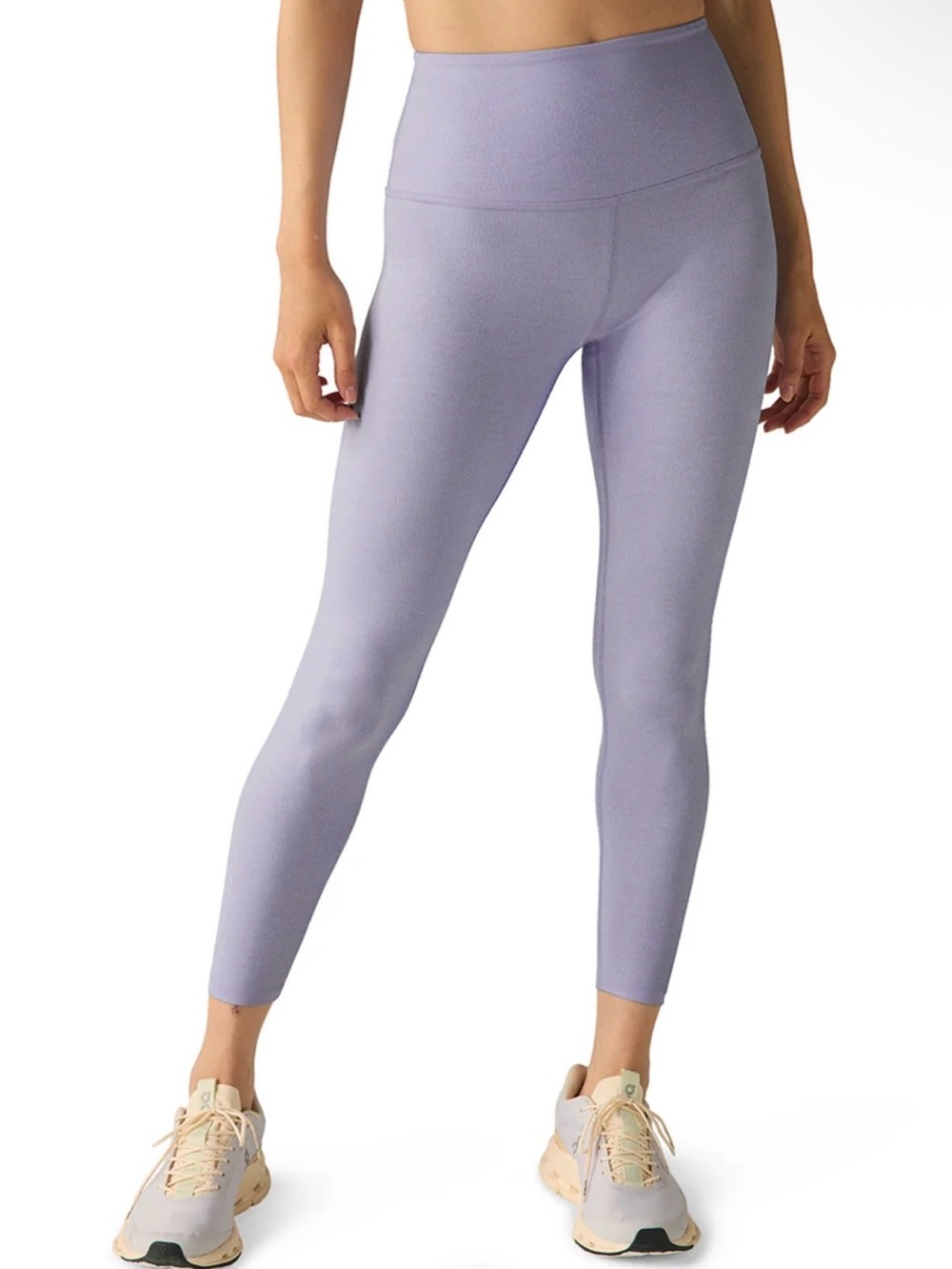 Beyond Yoga High Waisted Ribbed Midi Legging Light Purple Size S Made in USA